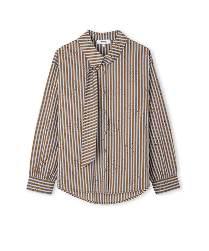 Asymmetric Scarf-Effect Shirt