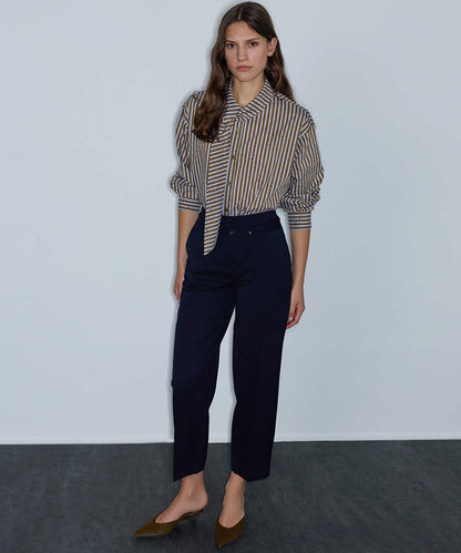 Asymmetric Scarf-Effect Shirt