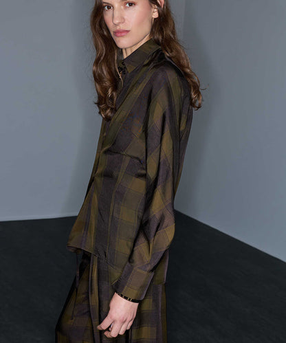 Asymmetric Plaid Shirt