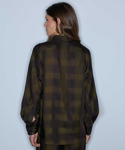 Asymmetric Plaid Shirt
