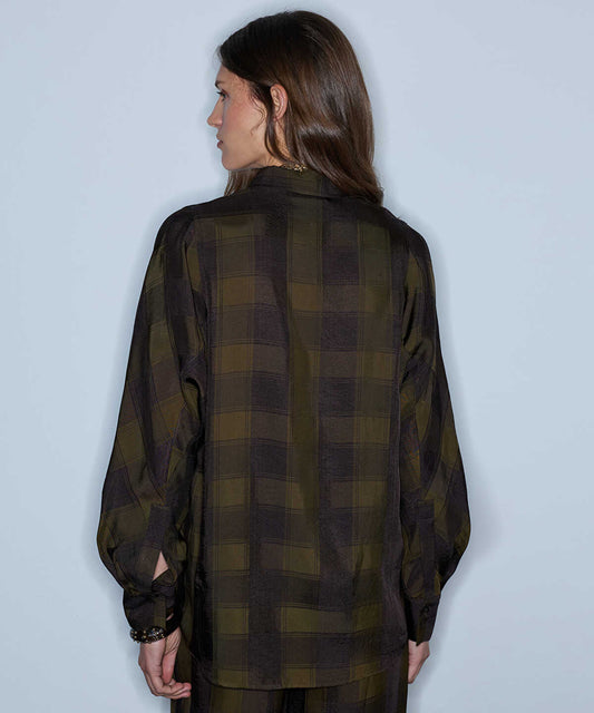 Asymmetric Plaid Shirt