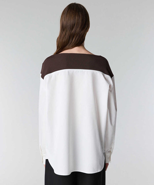 Color-Block Embroidered Shirt