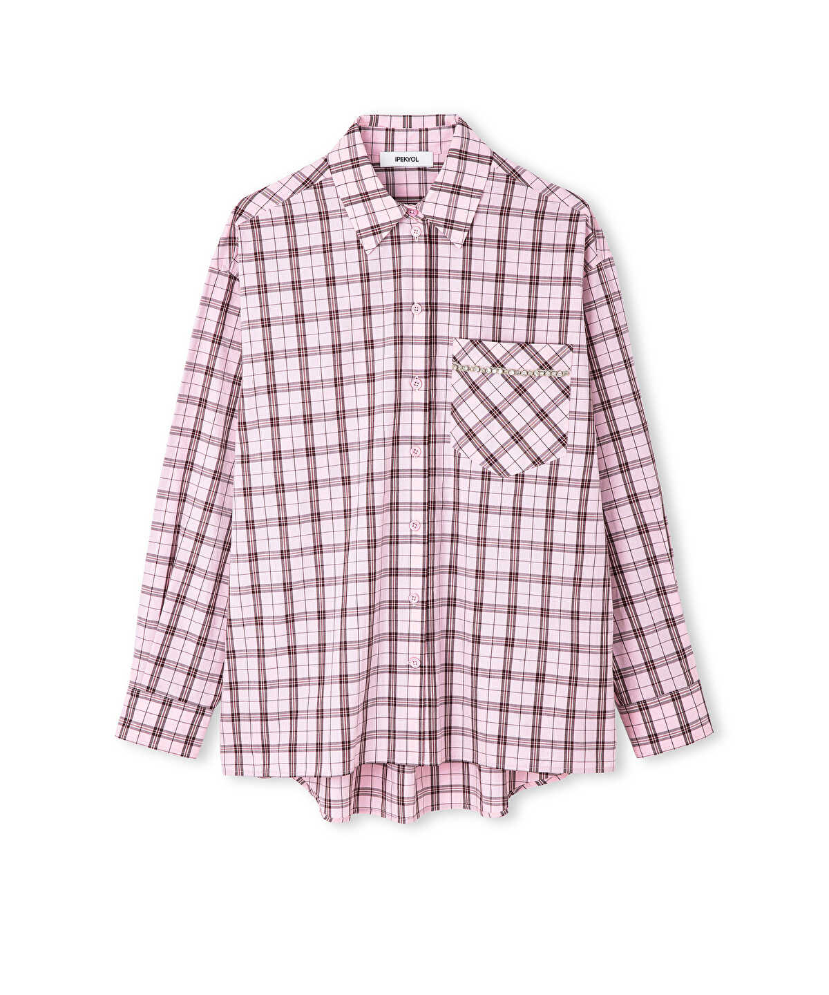 Zoomed Plaid Rhinestone Shirt