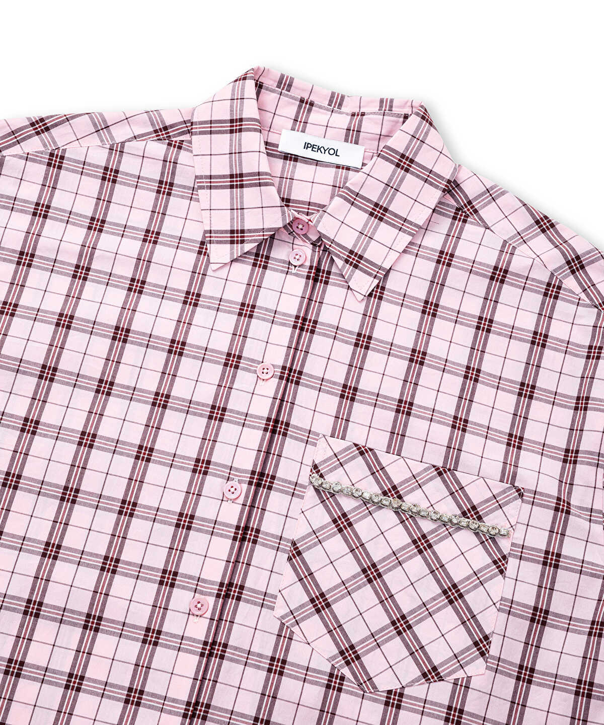 Zoomed Plaid Rhinestone Shirt