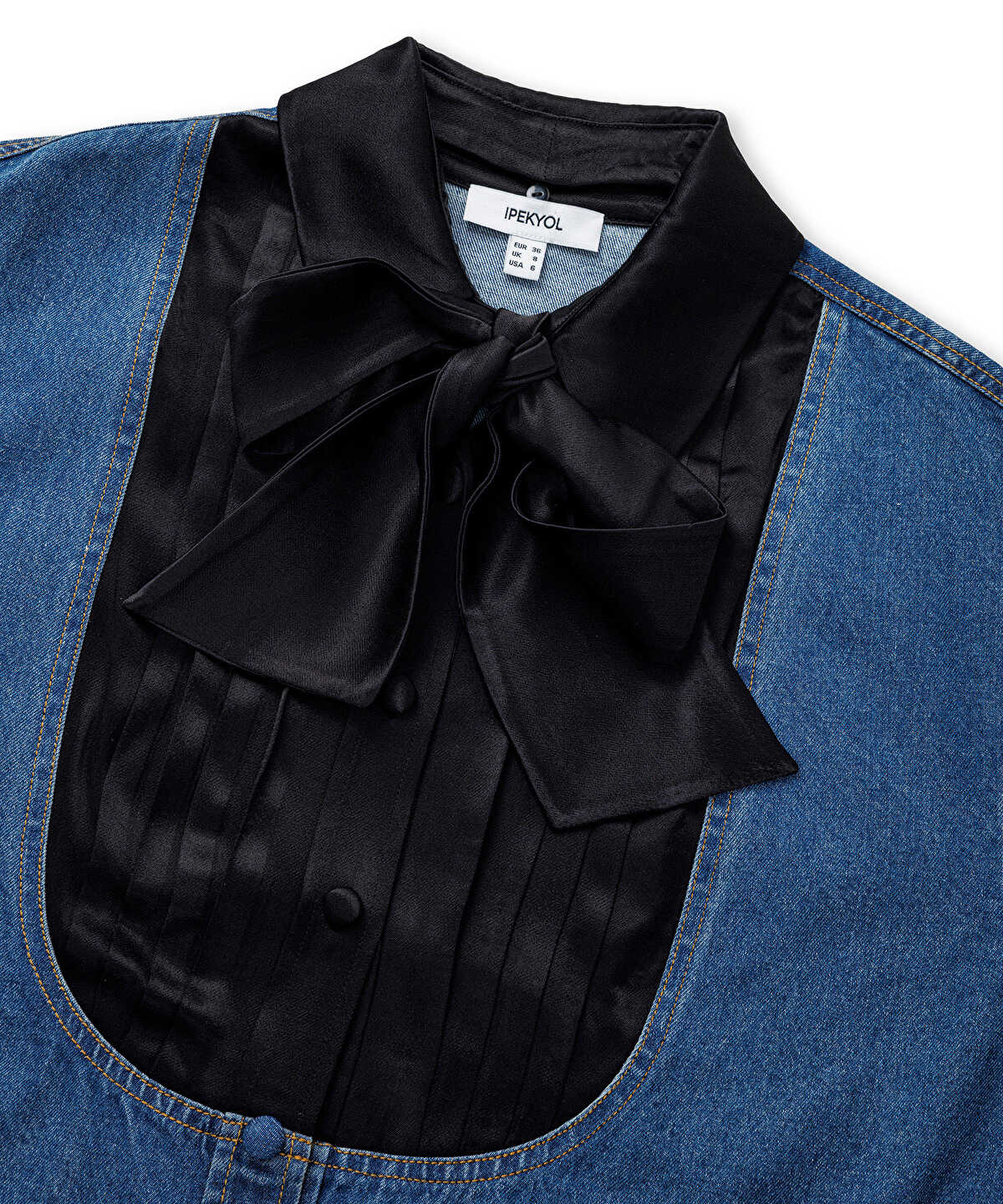 Zoomed Combination Shirt with Scarf