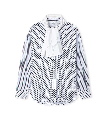 Striped Shirt with Scarf