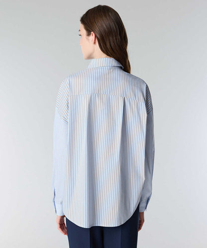 Mixed Media Striped Shirt