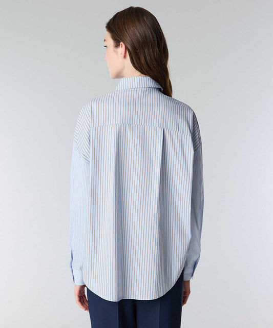 Mixed Media Striped Shirt