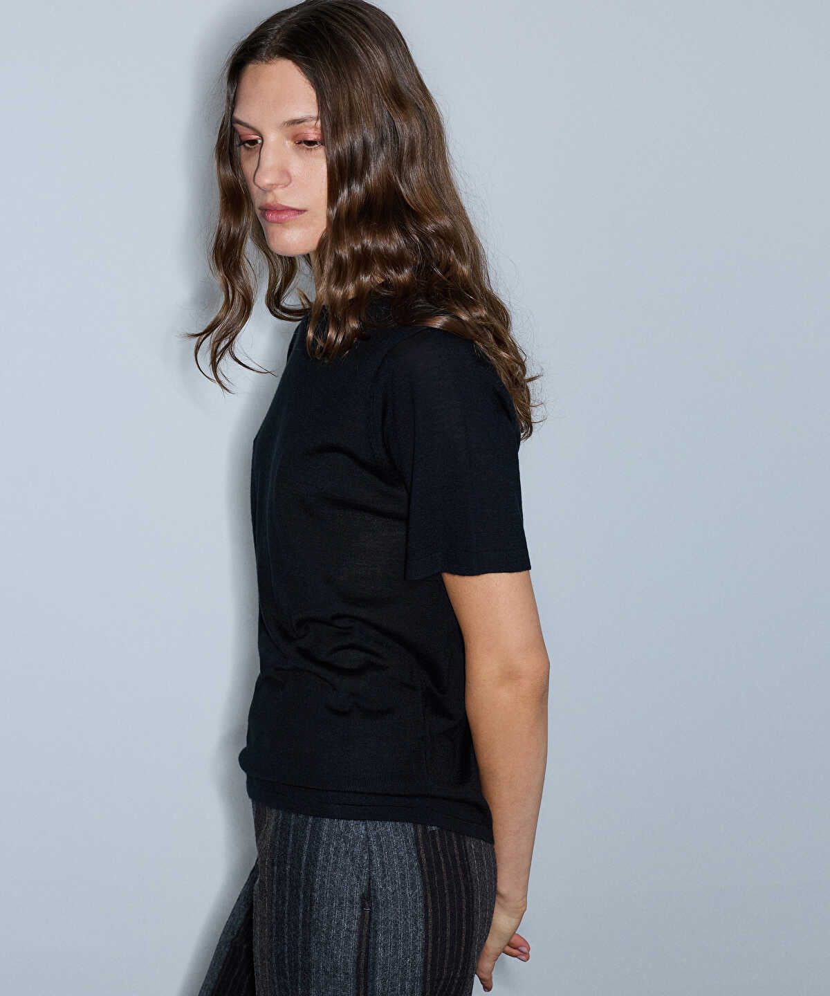 Zoomed Basic Wool-Blend Knit Top