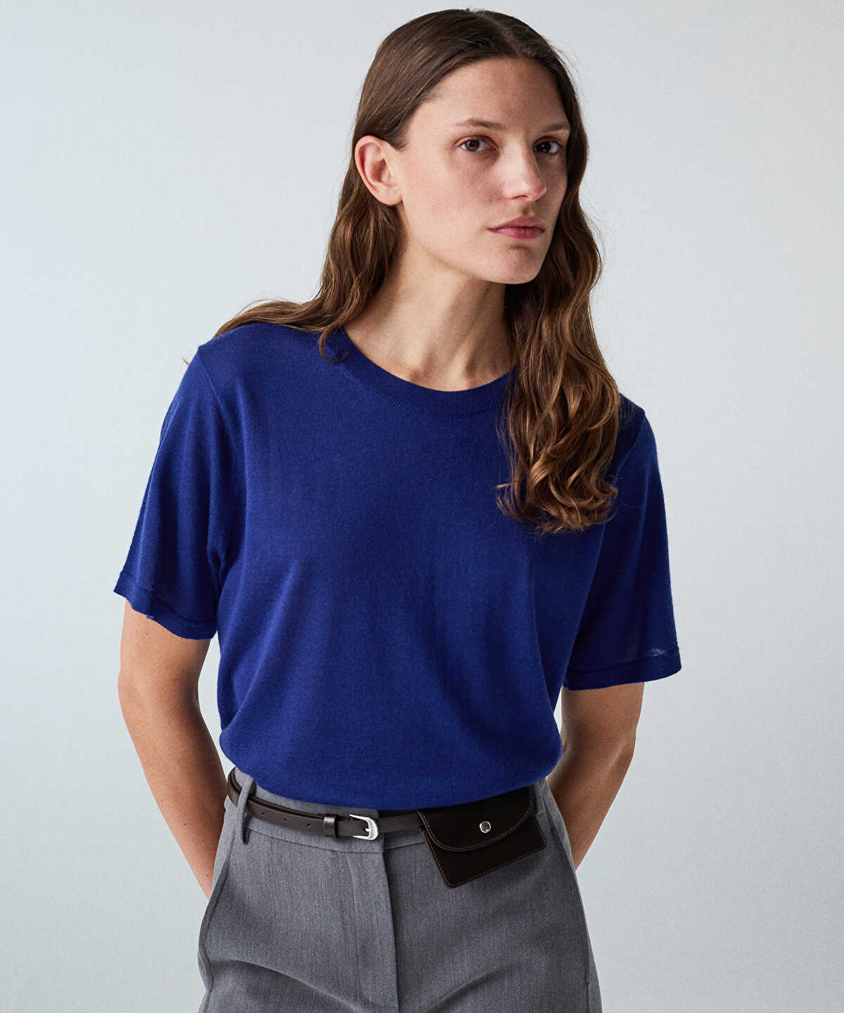 Zoomed Basic Wool-Blend Knit Top
