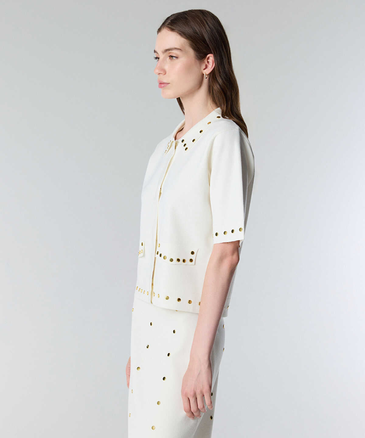 Studded Knit Top