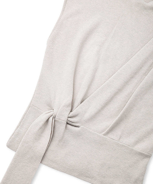 Asymmetric Tie-Waist Knit Vest