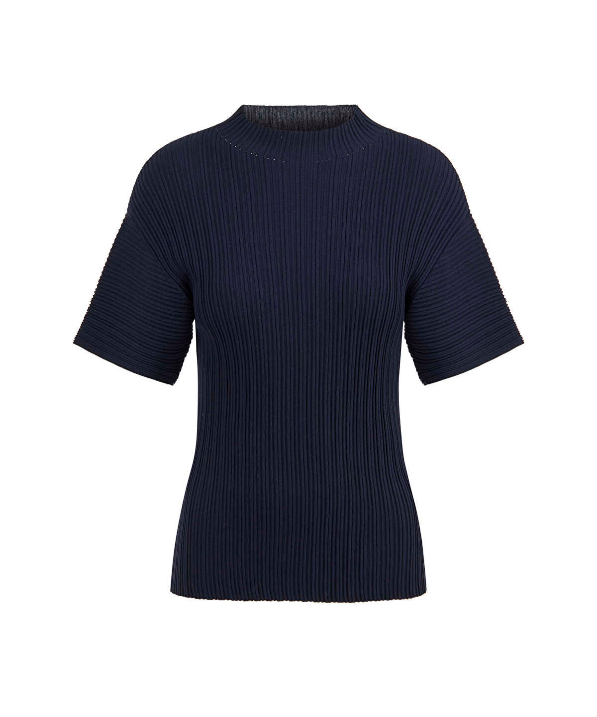 Zoomed Textured Boat-Neck Knit Top
