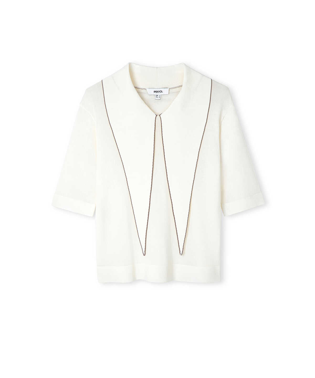 Zoomed Tie-Neck Knit Top