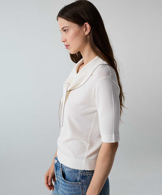 Tie-Neck Knit Top