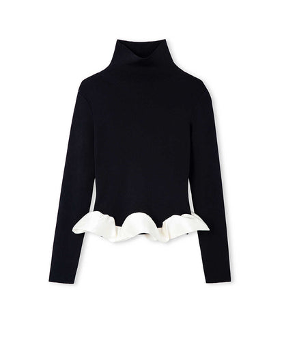 Color-Block Combination Knit Top