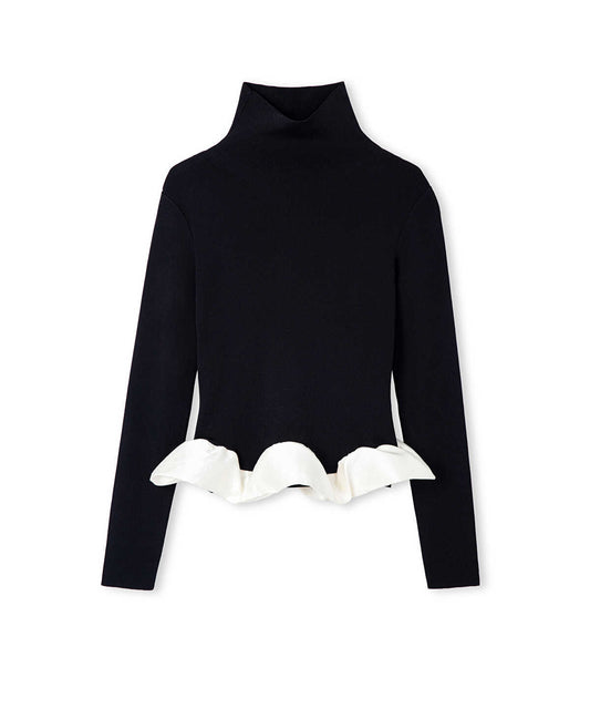 Color-Block Combination Knit Top