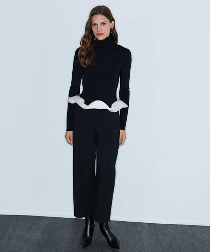 Color-Block Combination Knit Top