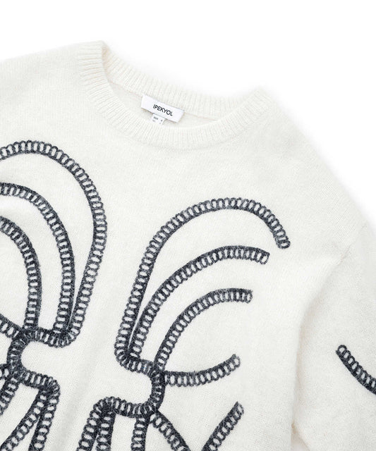 Embroidered Wool-Blend Sweater