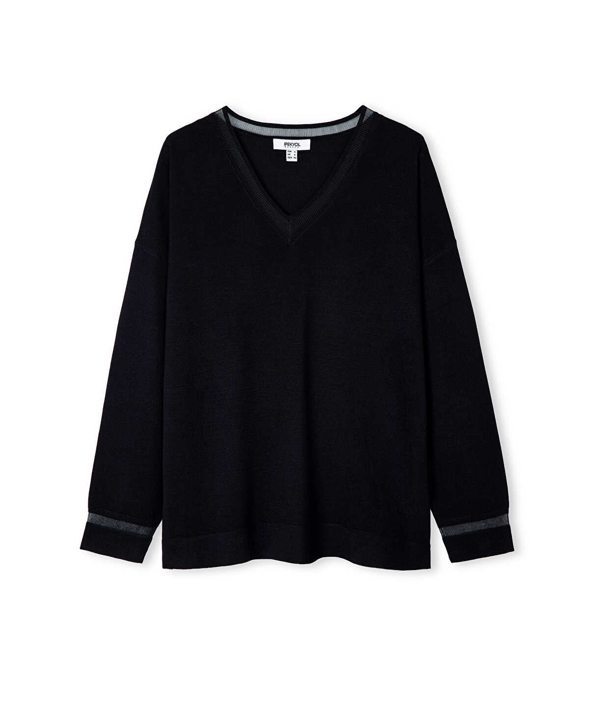 Zoomed Knit Top with Tulle Trim