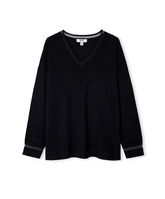 Knit Top with Tulle Trim