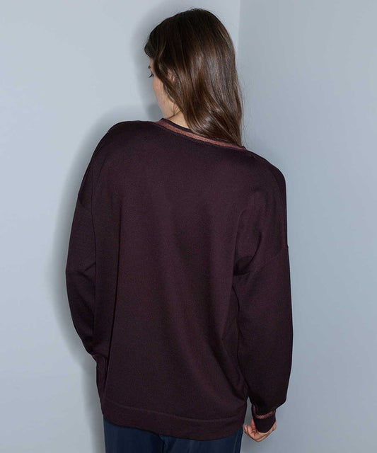 Knit Top with Tulle Trim