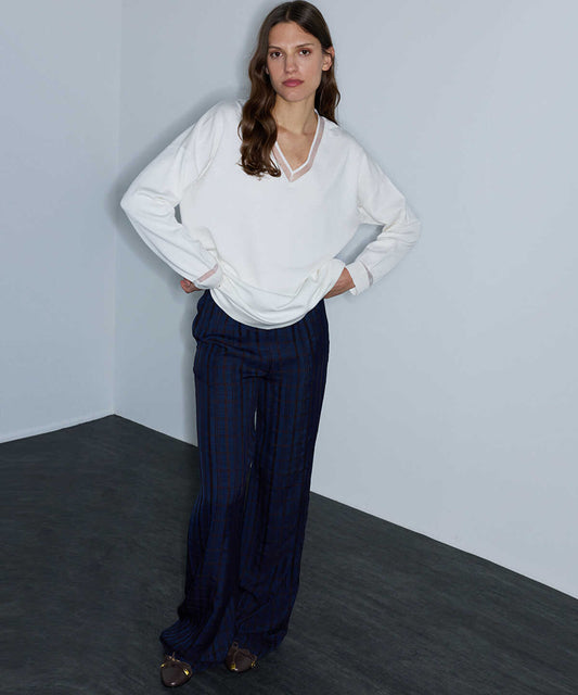 Knit Top with Tulle Trim