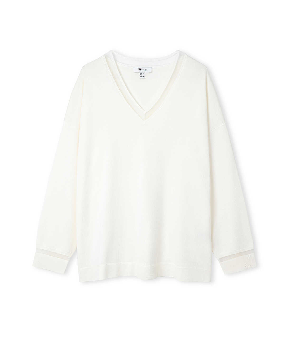 Knit Top with Tulle Trim