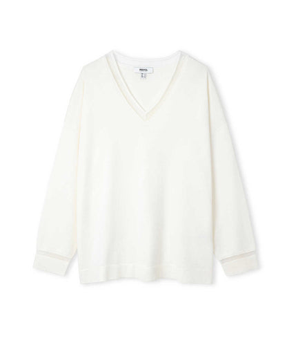 Knit Top with Tulle Trim