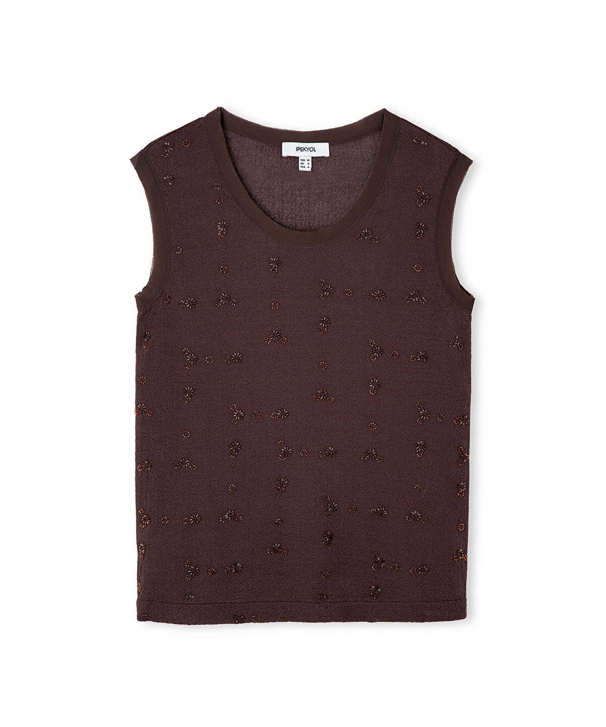 Zoomed Embellished Combination Knit Top