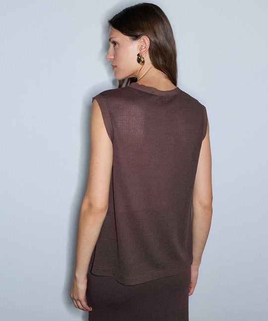 Embellished Combination Knit Top