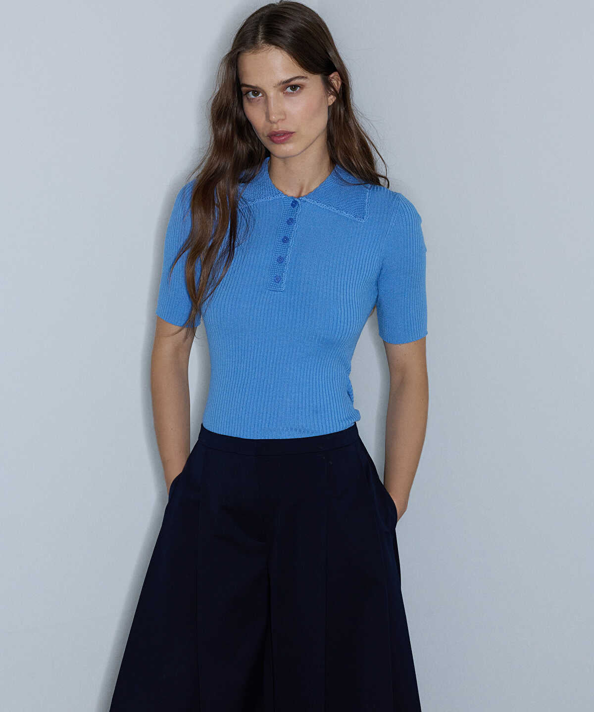Zoomed Polo Knit Top