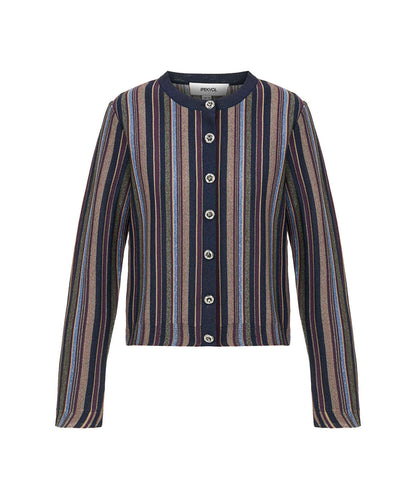 Color-Block Lurex Cardigan
