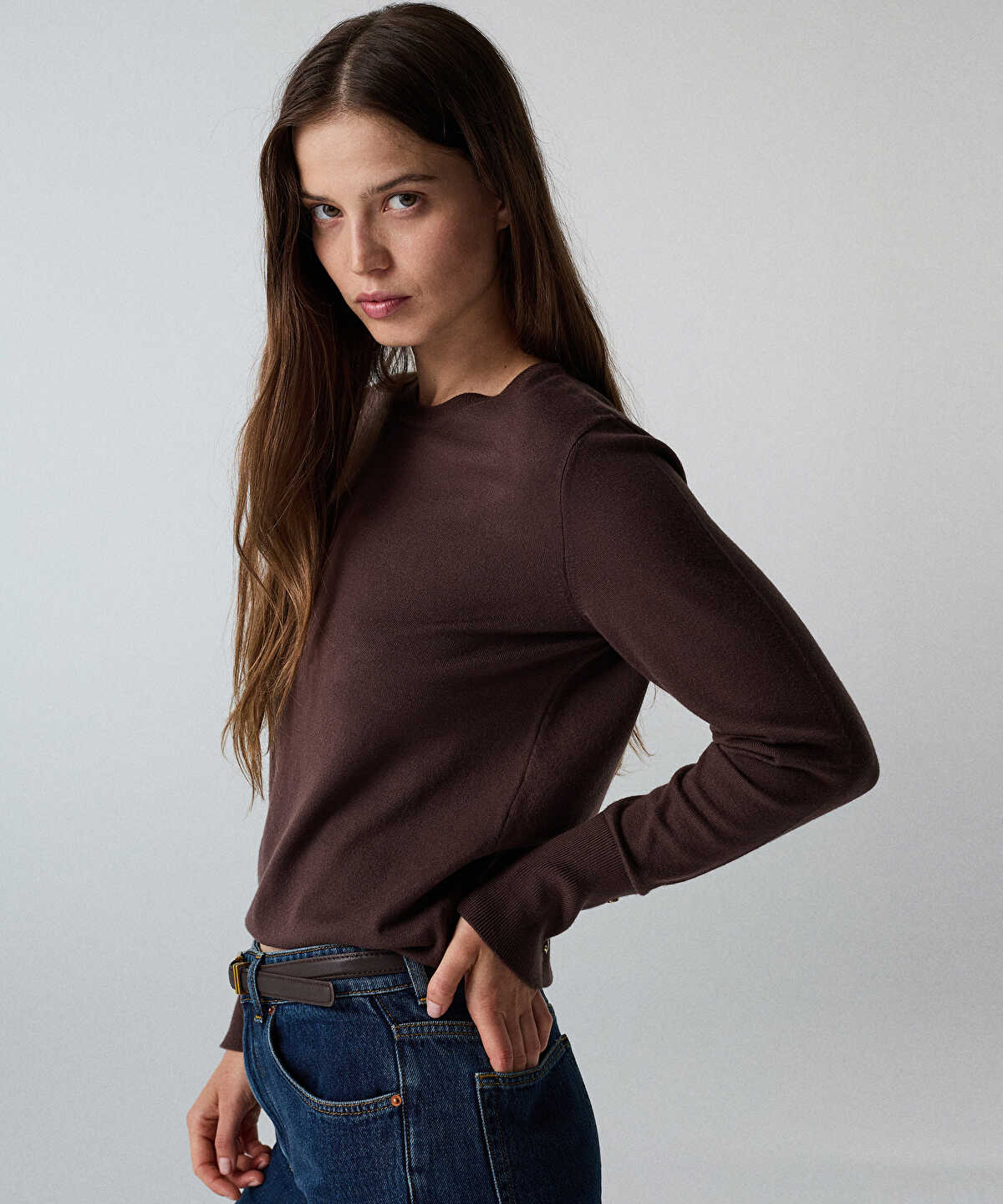 Knit Top with Monogram Buttons