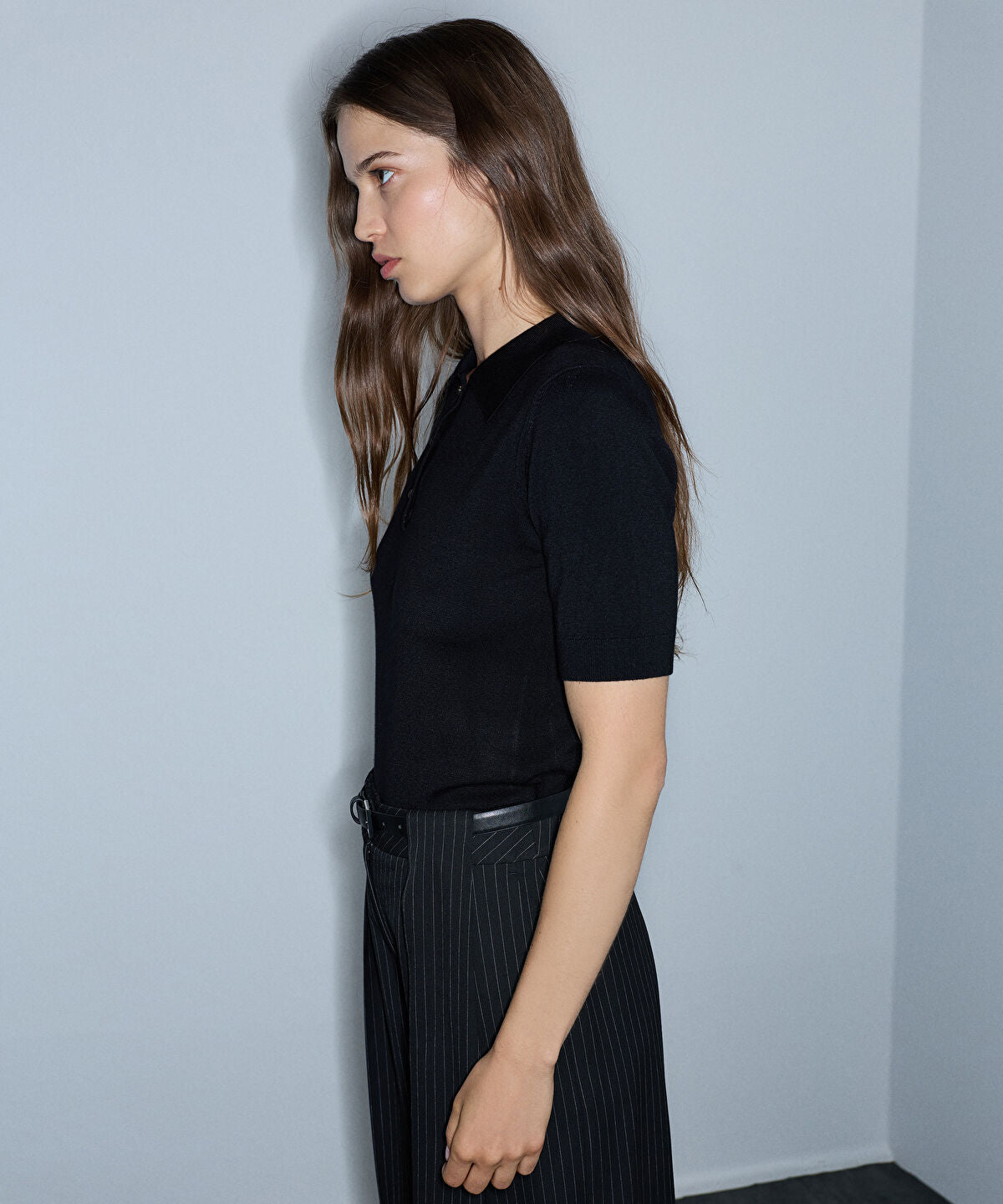 Zoomed Polo Knit Top