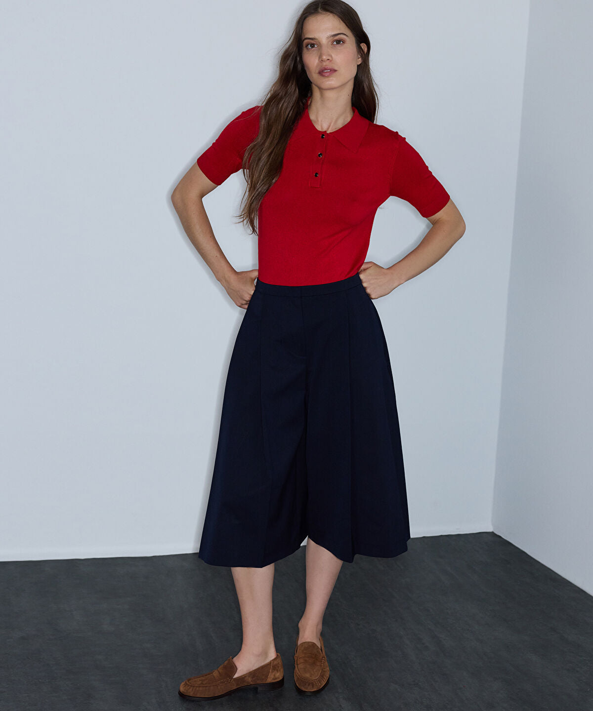 Zoomed Polo Knit Top