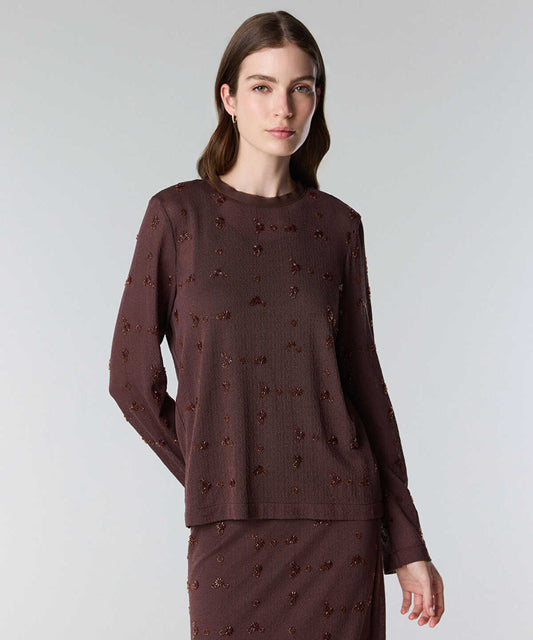 Embroidered Fine Knit Sweater