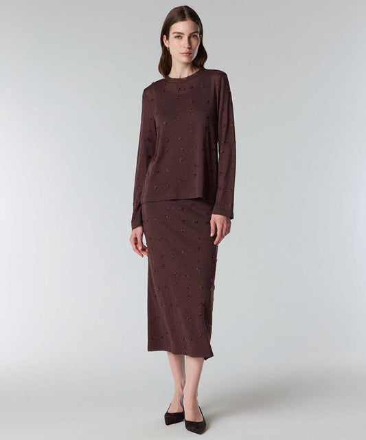 Embroidered Fine Knit Sweater