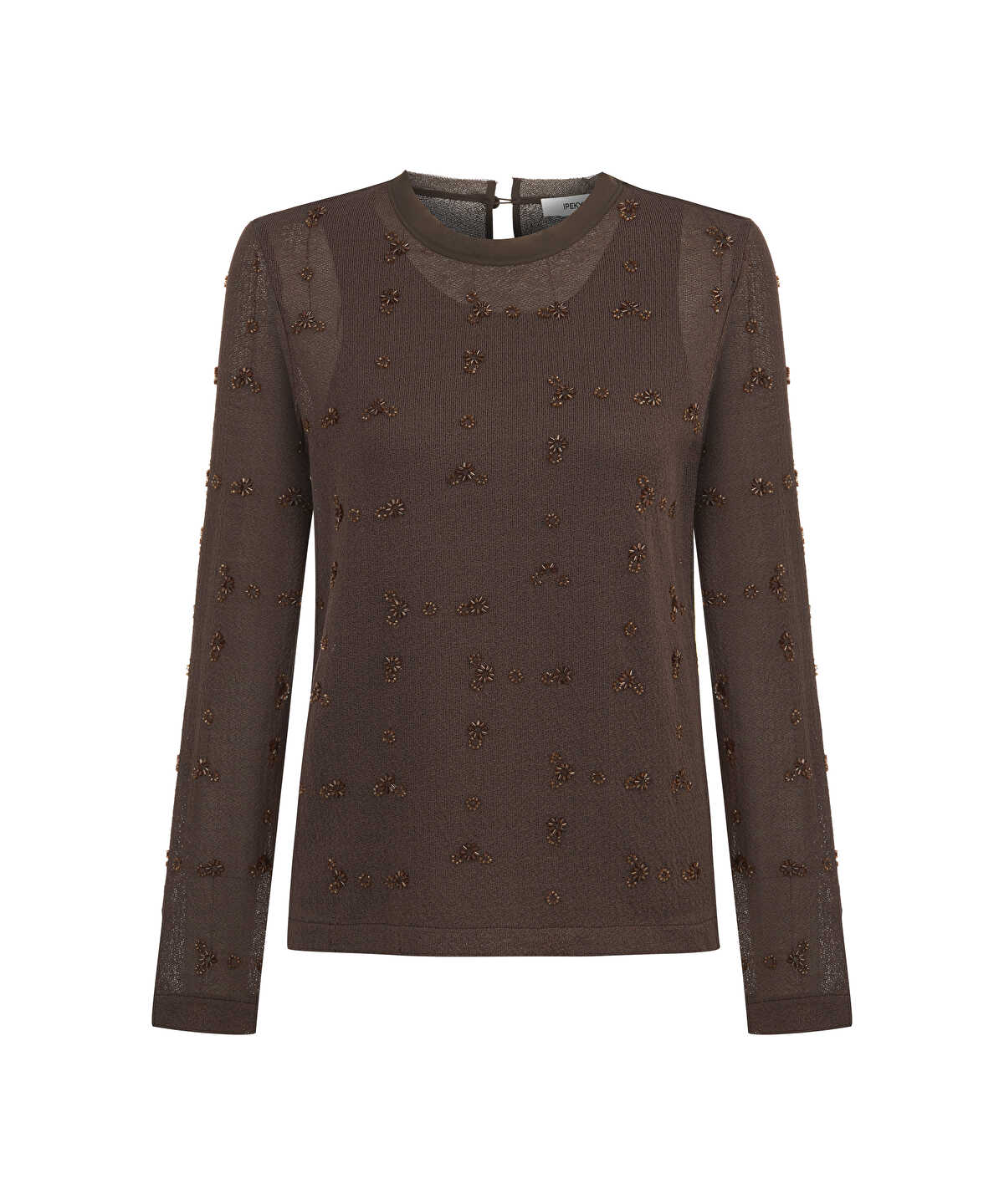Zoomed Embroidered Fine Knit Sweater