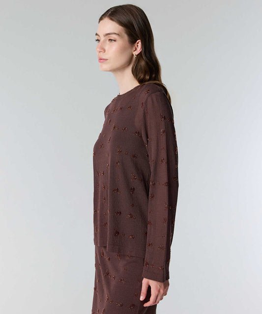 Embroidered Fine Knit Sweater