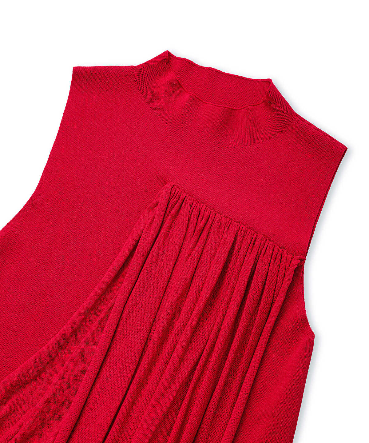 Draped High-Neck Knit Top