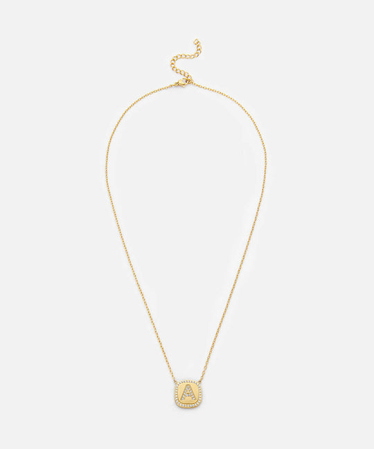 Embellished 'A' Pendant Necklace