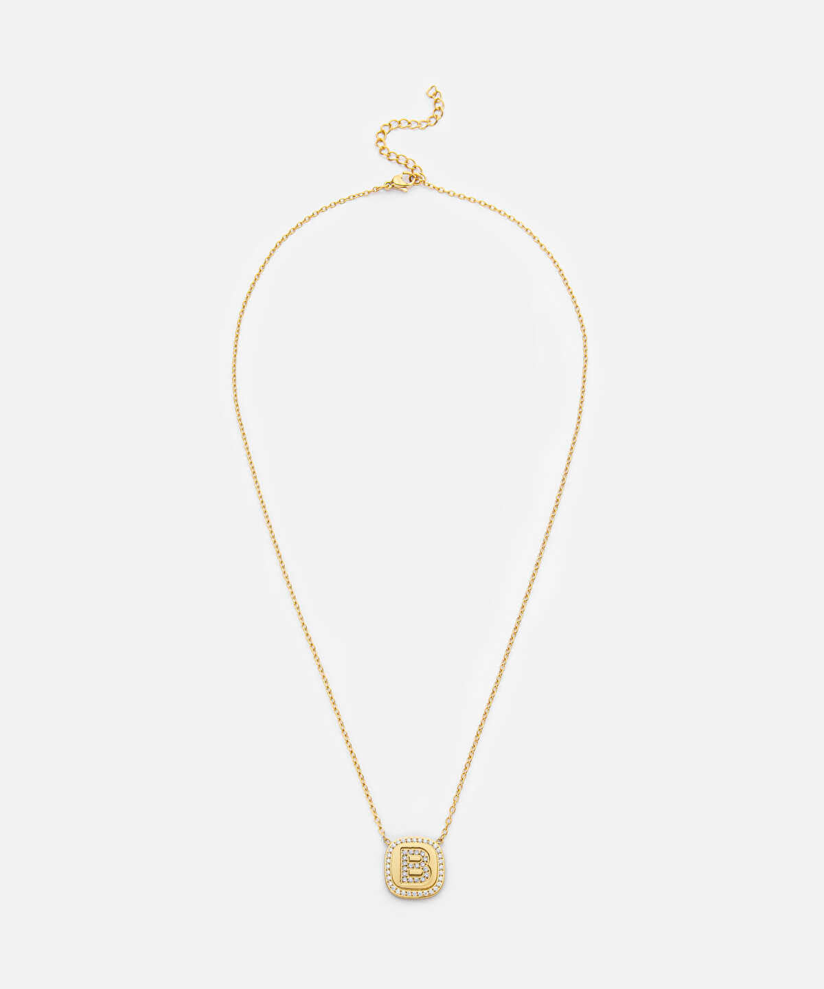 Embellished 'B' Pendant Necklace