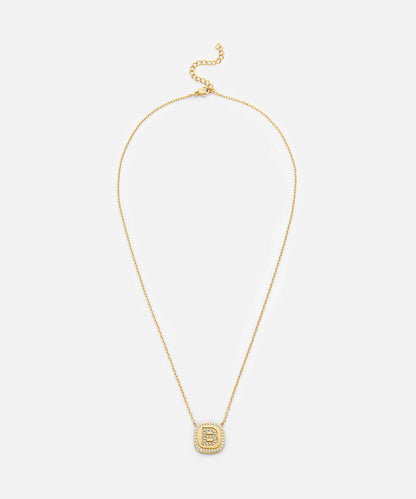 Embellished 'B' Pendant Necklace