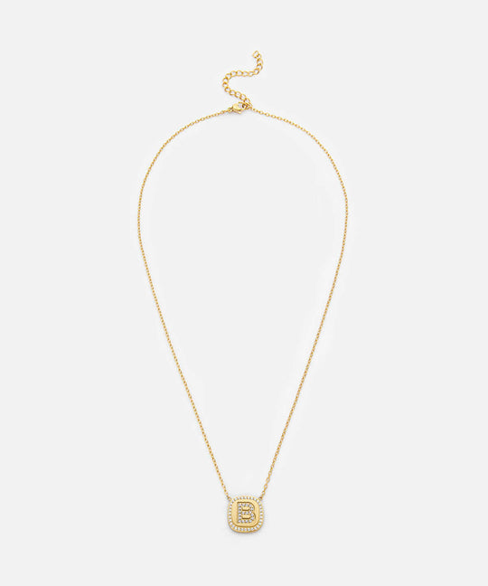 Embellished 'B' Pendant Necklace