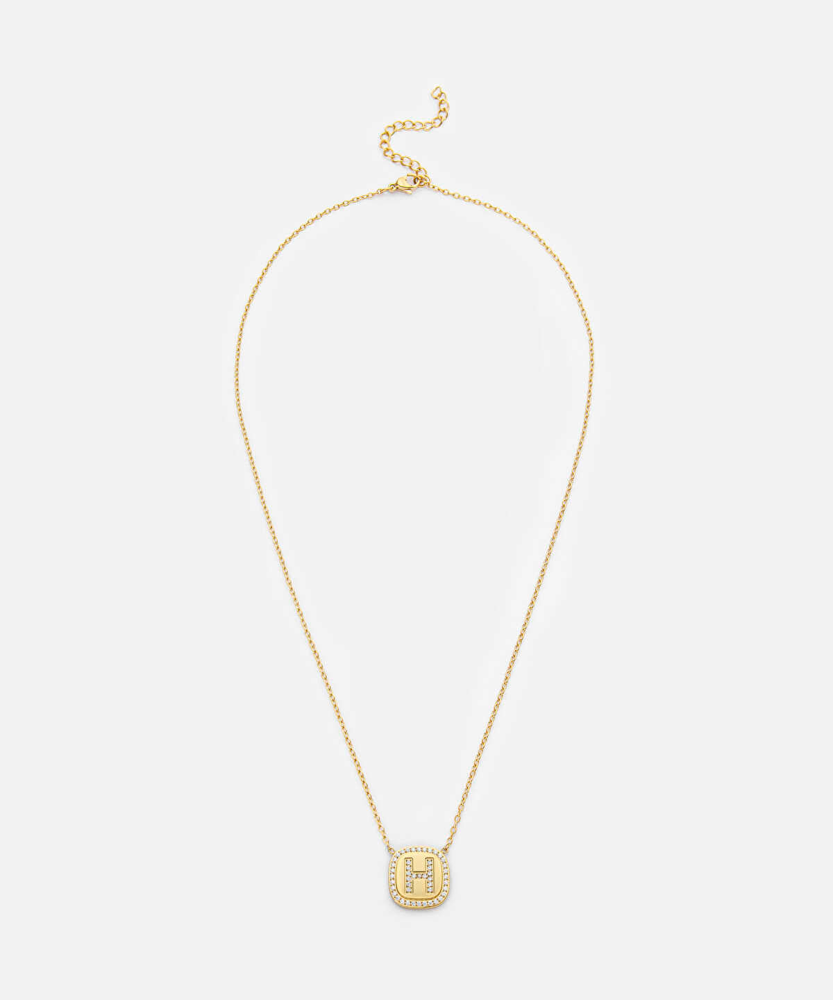 Embellished 'H' Pendant Necklace