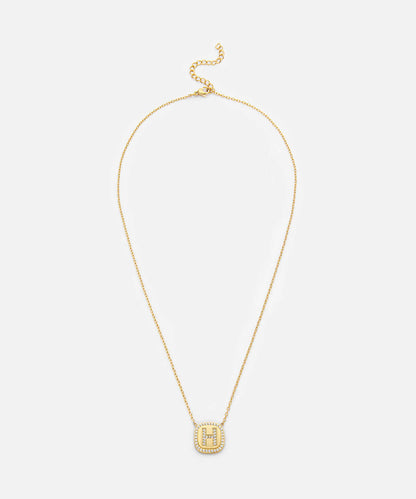Embellished 'H' Pendant Necklace