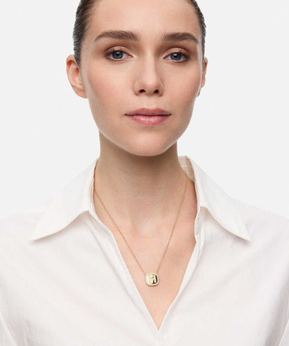Embellished 'H' Pendant Necklace