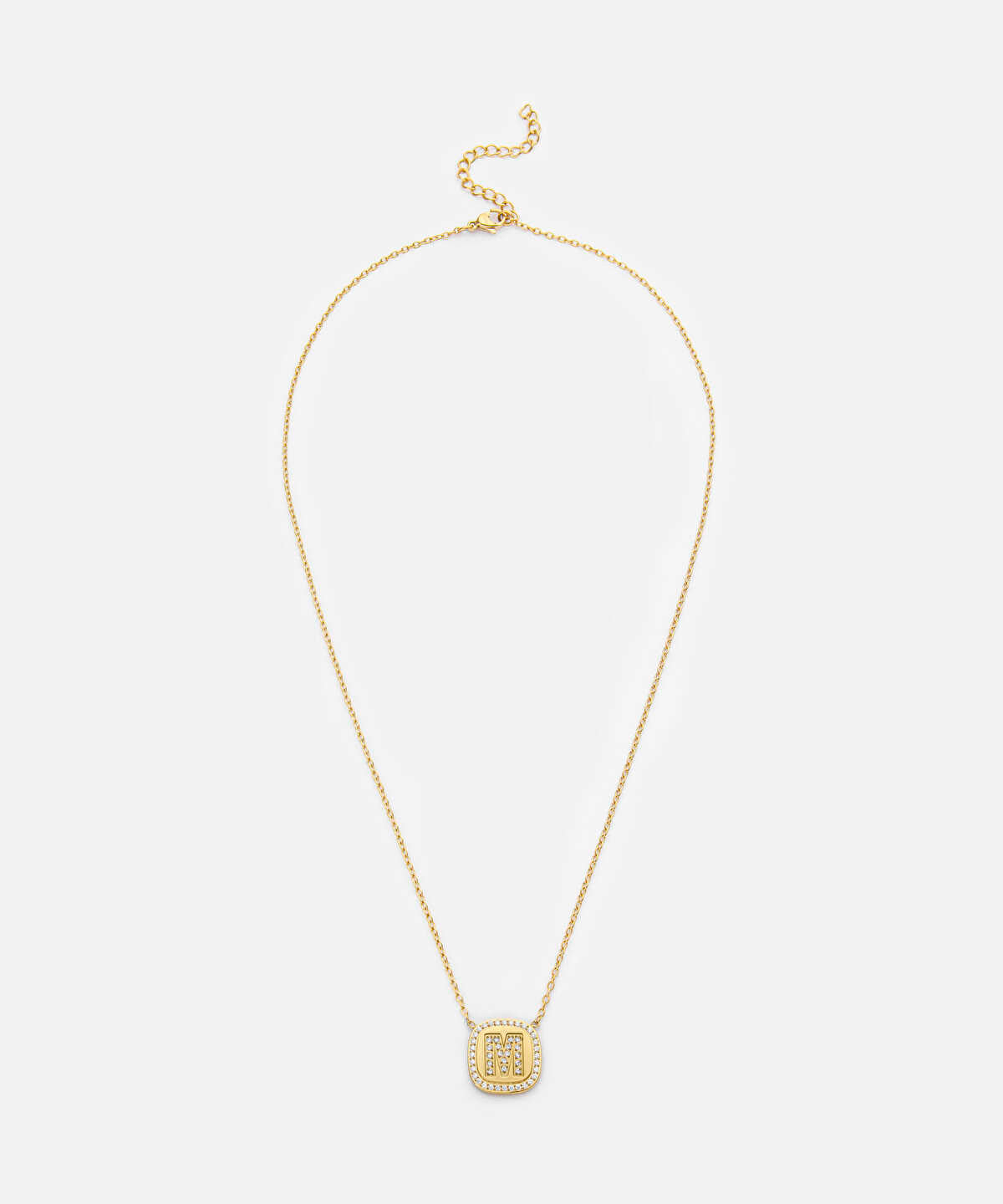 Zoomed Embellished 'M' Pendant Necklace