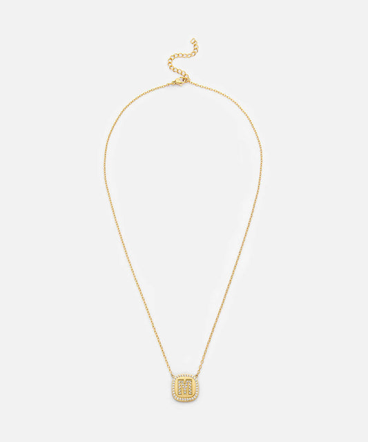 Embellished 'M' Pendant Necklace